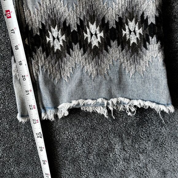 Crop Jeans – Crazy Train Coyote Cool Aztec Tribal Embroidered Flare, OBO - Picture 8 of 8